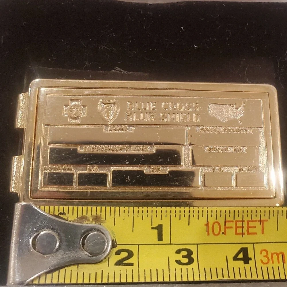 Anson Money Clip, Gold Tone. BLUE CROSS BLUE SHIELD. Vintage Rare